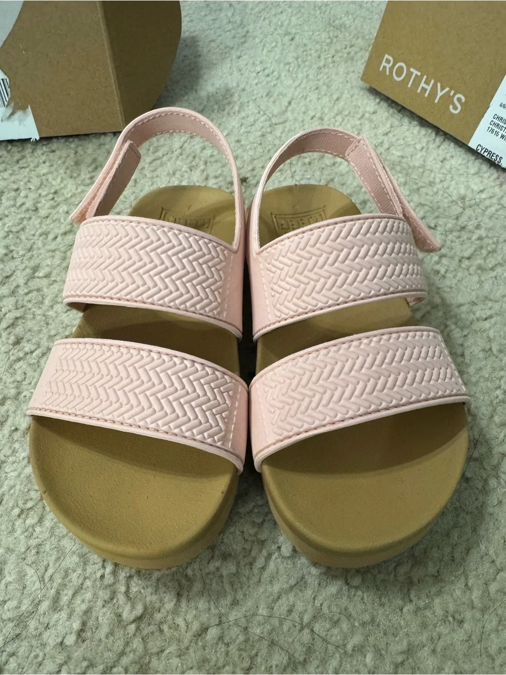 Reef Pink velcro- Strap Slingback Sandals